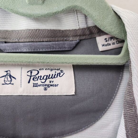 ORIGINAL PENGUIN Men's Windbreaker | Quarter Zip Hoodie | Small, Gray - Picture 7 of 8